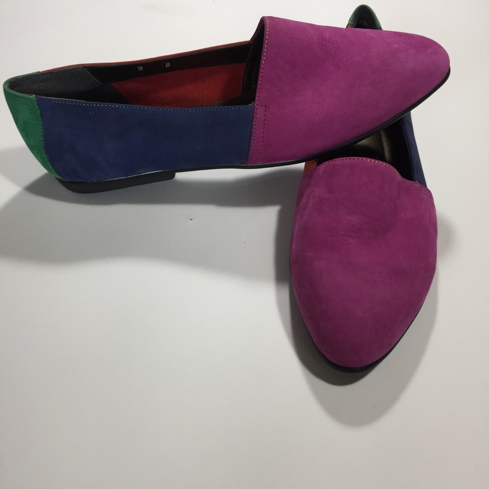 Vintage color block flats