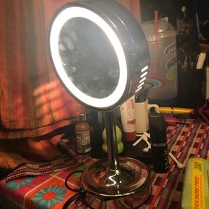 Makeup mirror with light