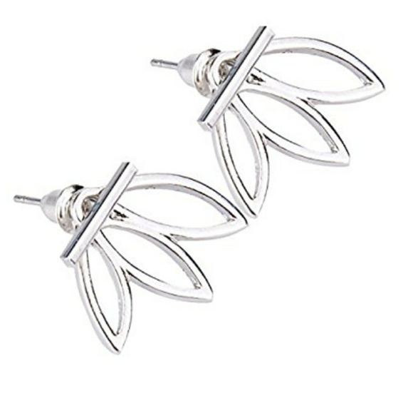Silver Lotus Earrings - Picture 1 of 4