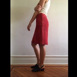 90s vintage Barami size 2 red suede skirt
