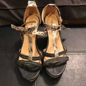 Wedges strappy shoes - some wear on them-shown pic