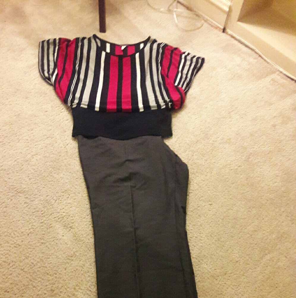Sweater .multi colored red, white, gray and black