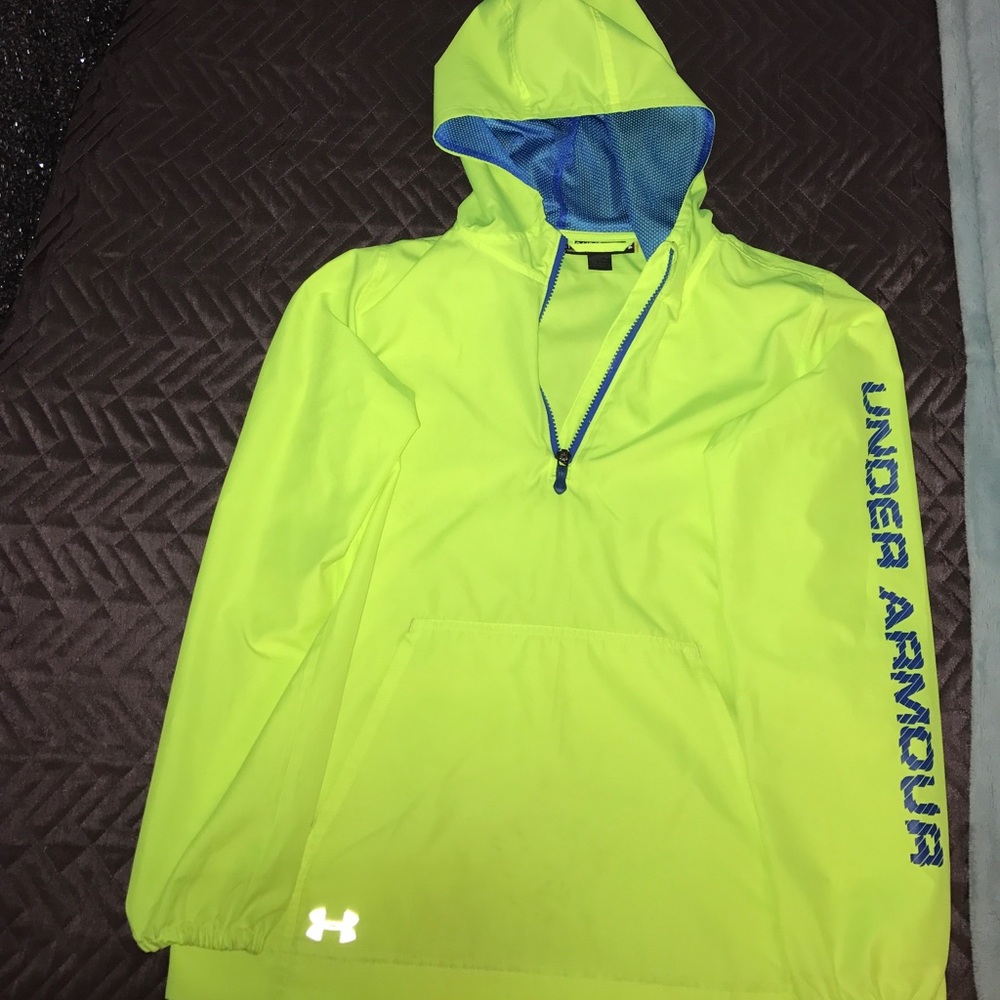 Under armour neon windbreaker.