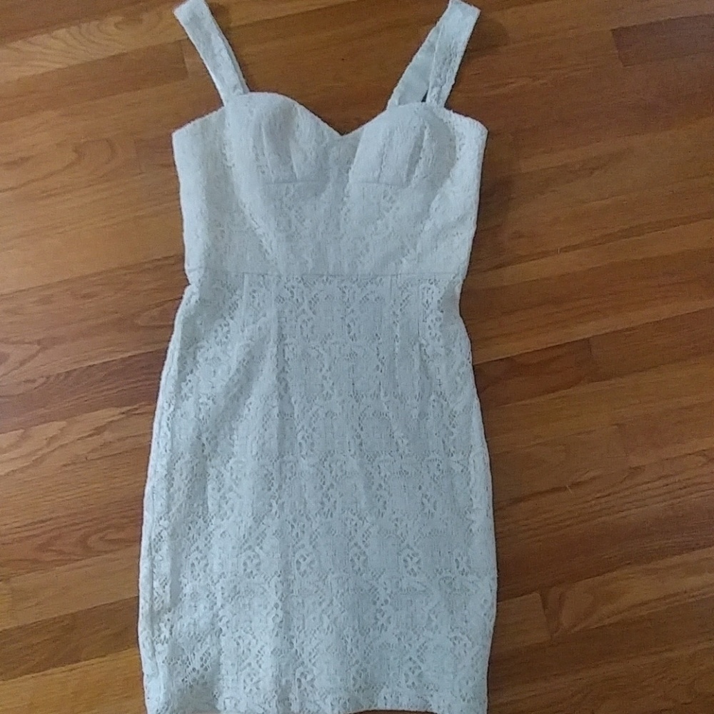 Boston Proper cream lace dress