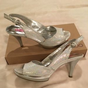Formal silver heels