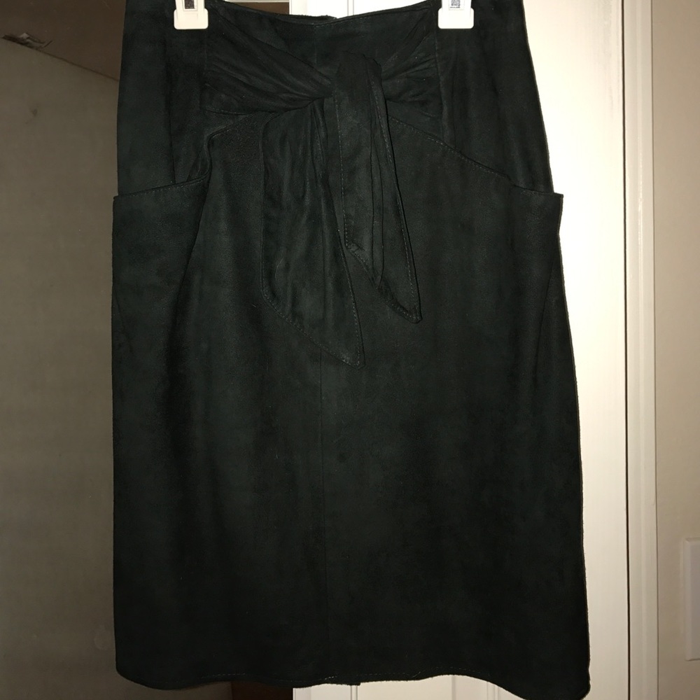 Super cute dark green suede pencil skirt