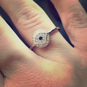 Beautiful classic silver evil eye ring