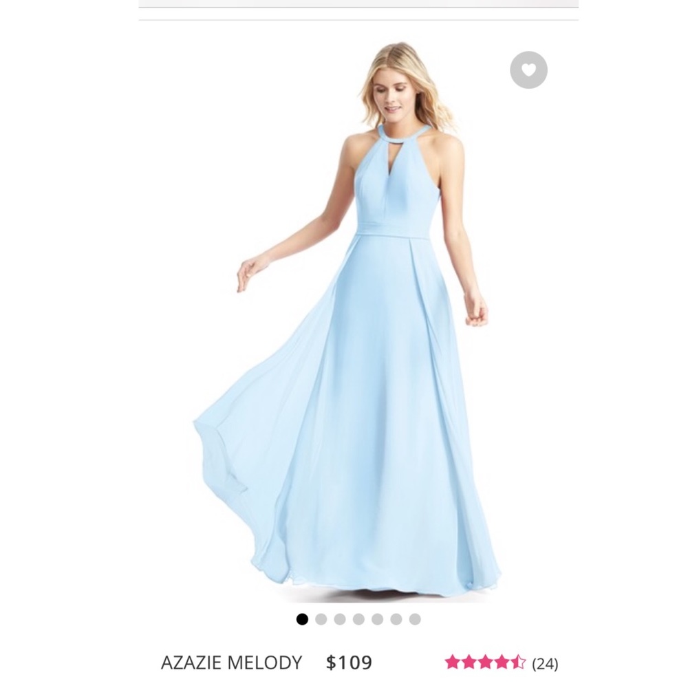 Sky blue Azazie Melody Bridesmaids dress