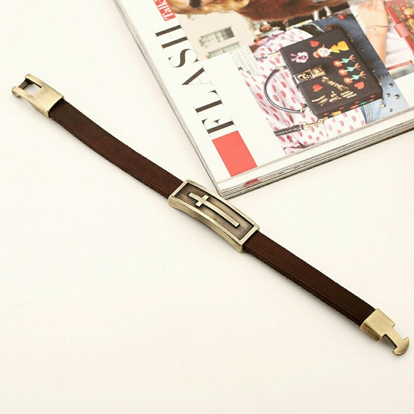 Cross Leather Bracelet - Picture 5 of 5