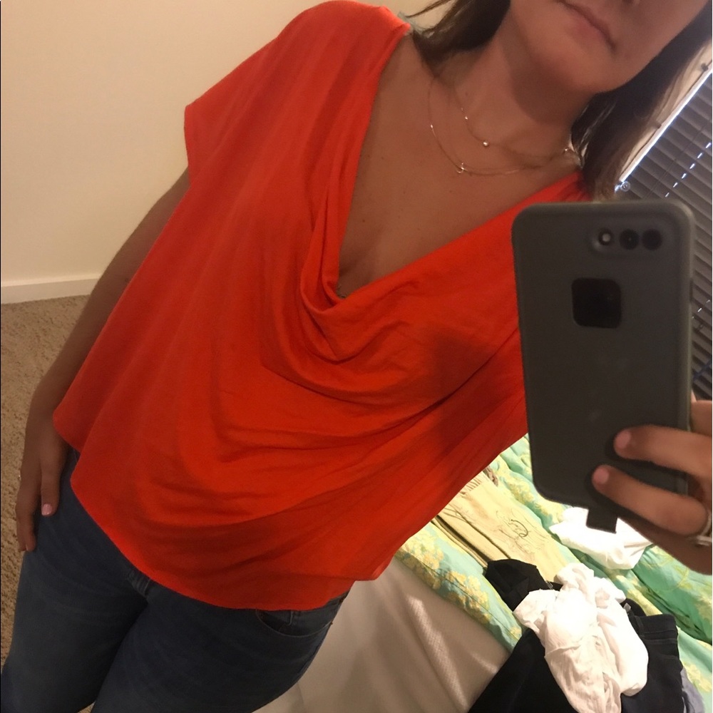 Free people orange/red shirt