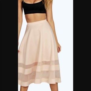 Boohoo white circle skirt