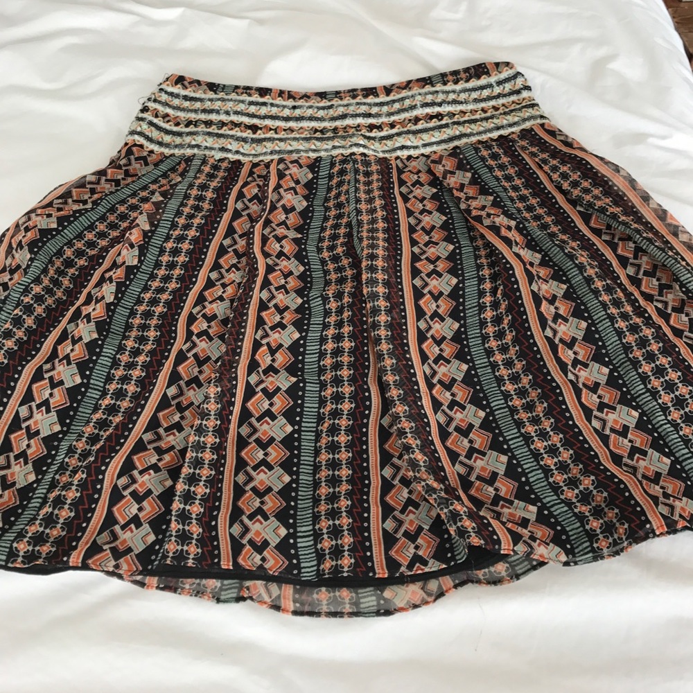 Free people tribe skirt with beaded waist band