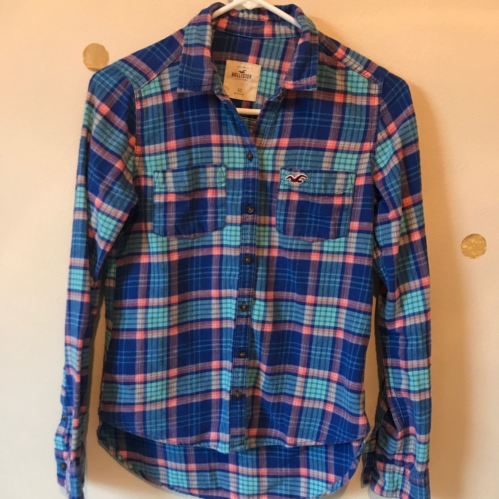 Hollister Flannel Plaid Button