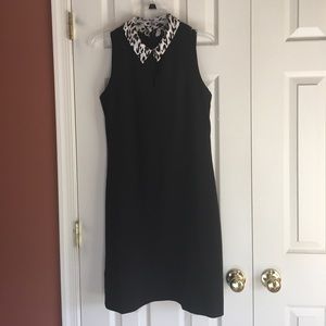 Black Shift Dress with removable collar