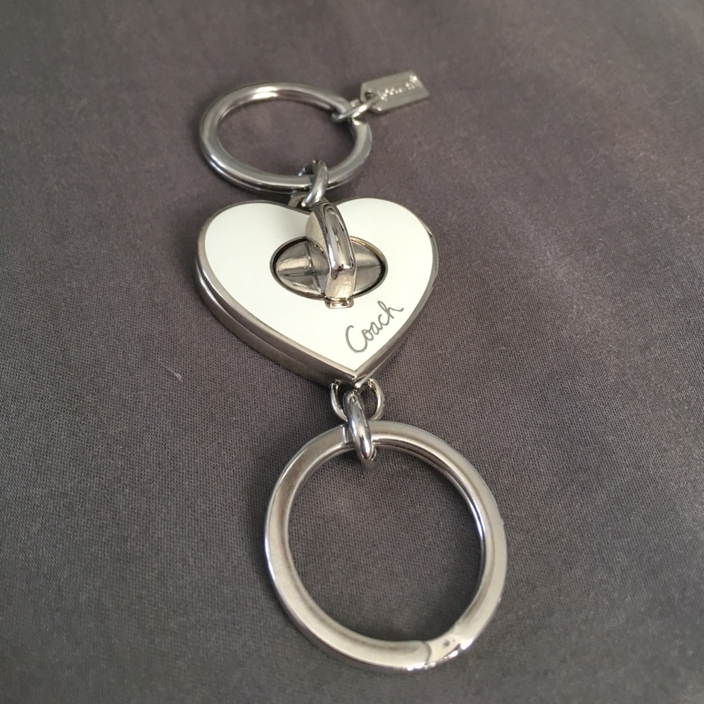 Coach Heart Keychain NWOT