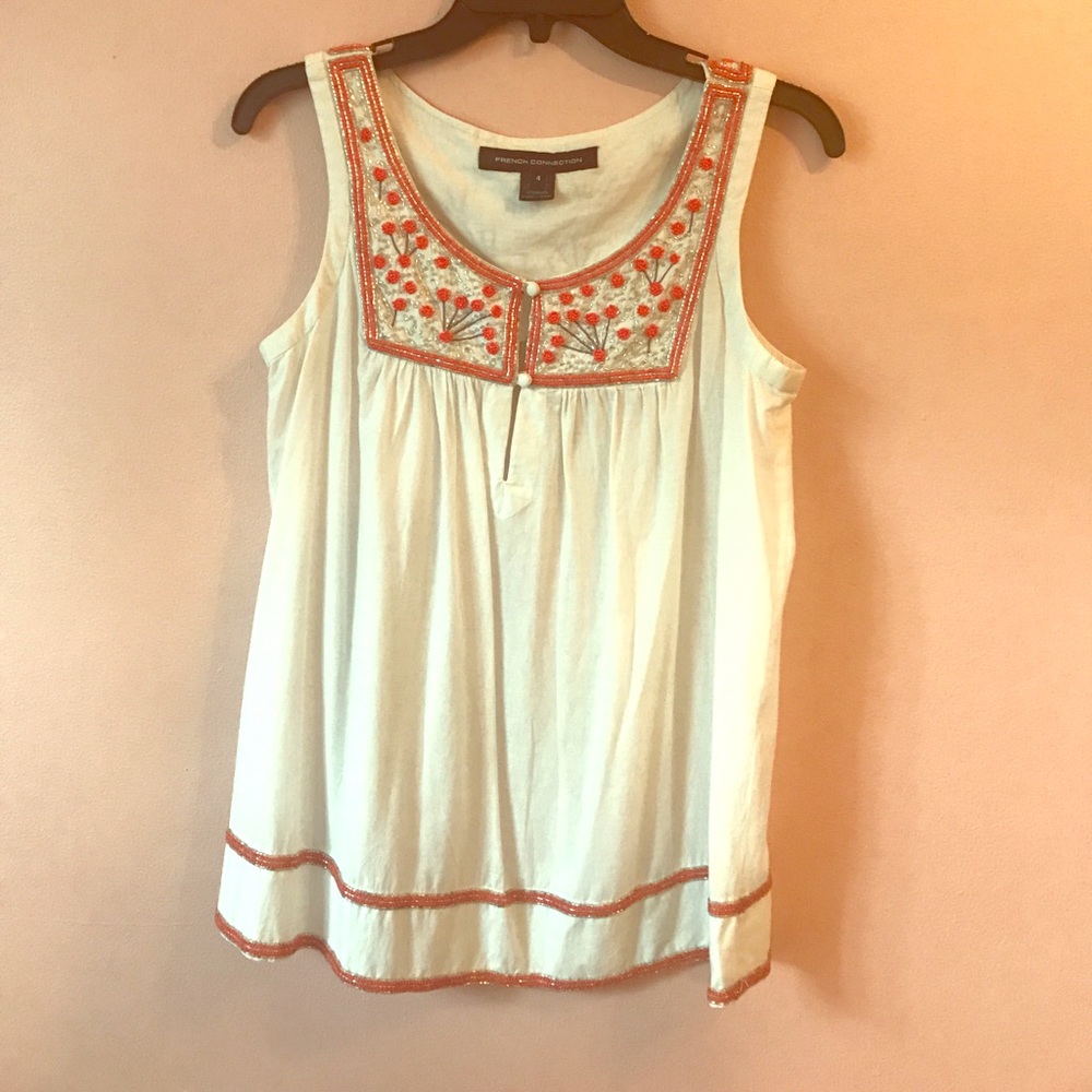 Beautifully beaded French Connection Top
