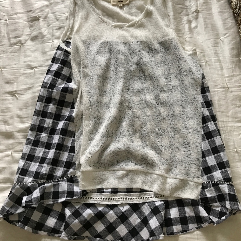 $10 for ONE DAY! Gingham ruffle tank