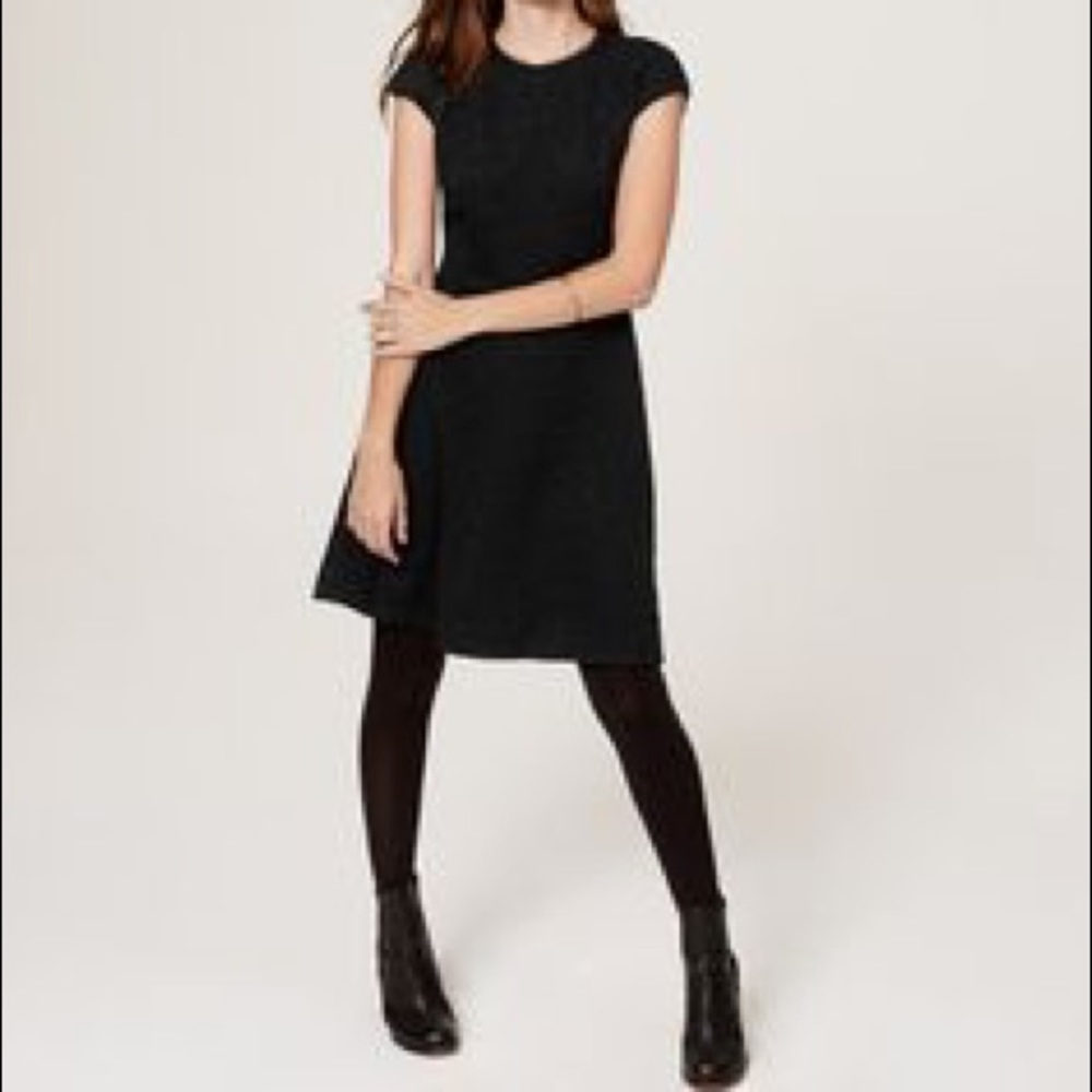 LOFT Leopard Textured Flare Dress