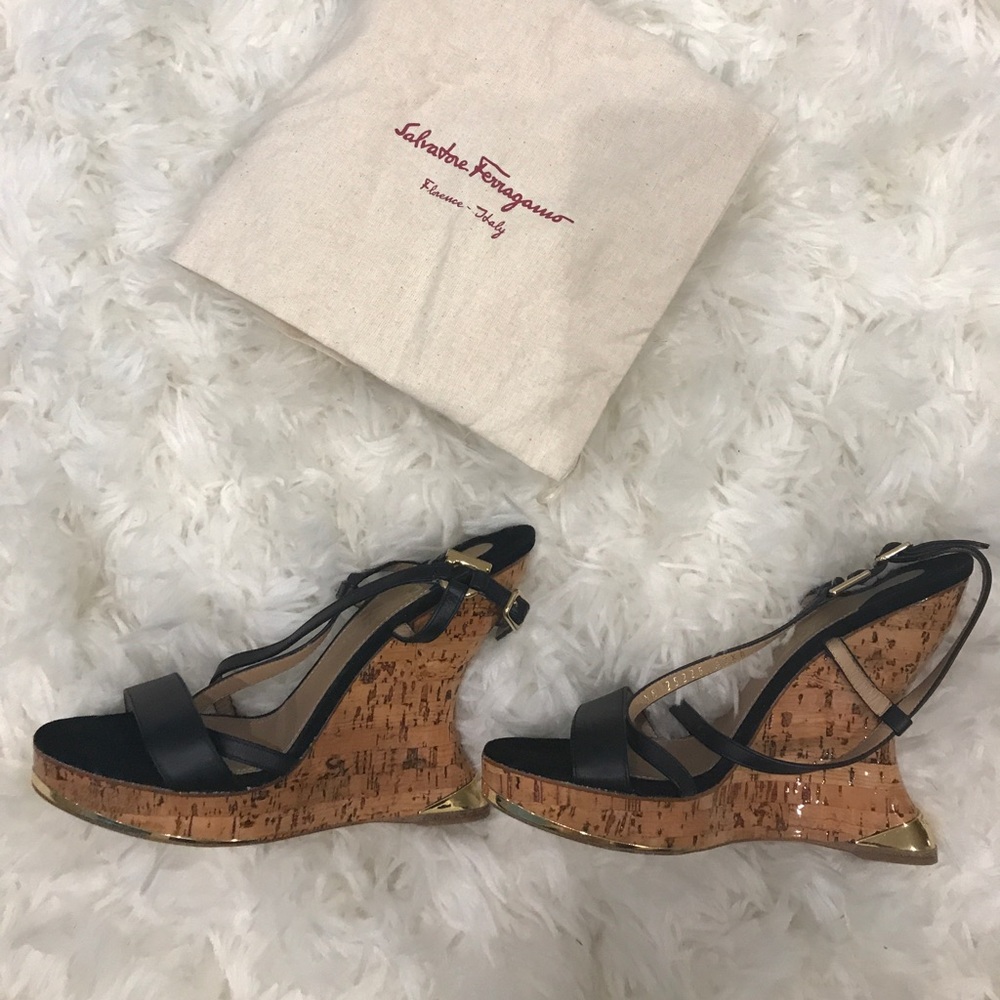 Salvatore Ferragamo wedges- like new!!!!