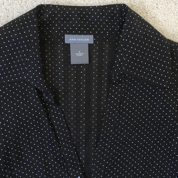 Ann Taylor Brown Polka Dot Blouse NWOT 6 - Picture 3 of 6