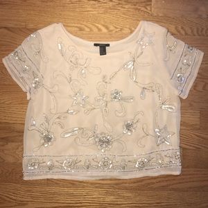 Forever 21 Embellished cropped blouse