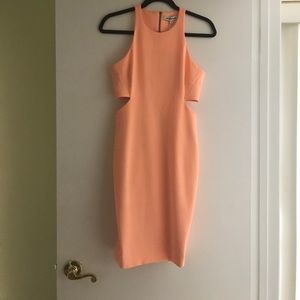 Elizabeth & James orange coral cut out dress 2