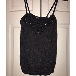 EXPRESS black beaded tank top