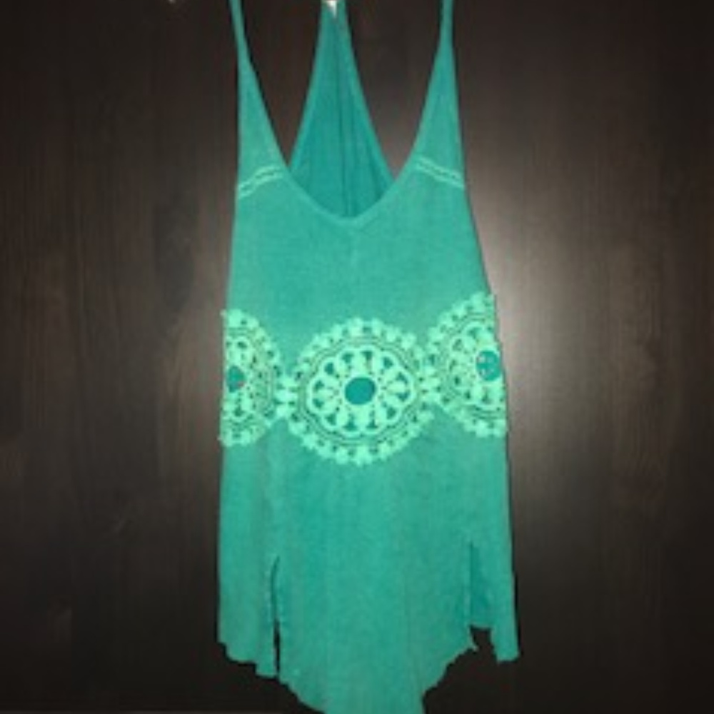 SOLD Free People Greenish Teal Racerback Top - Size S