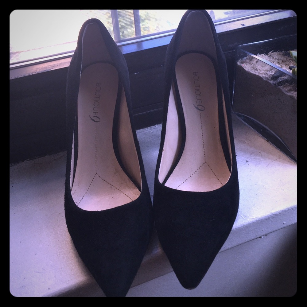Classic Black Suede Pumps