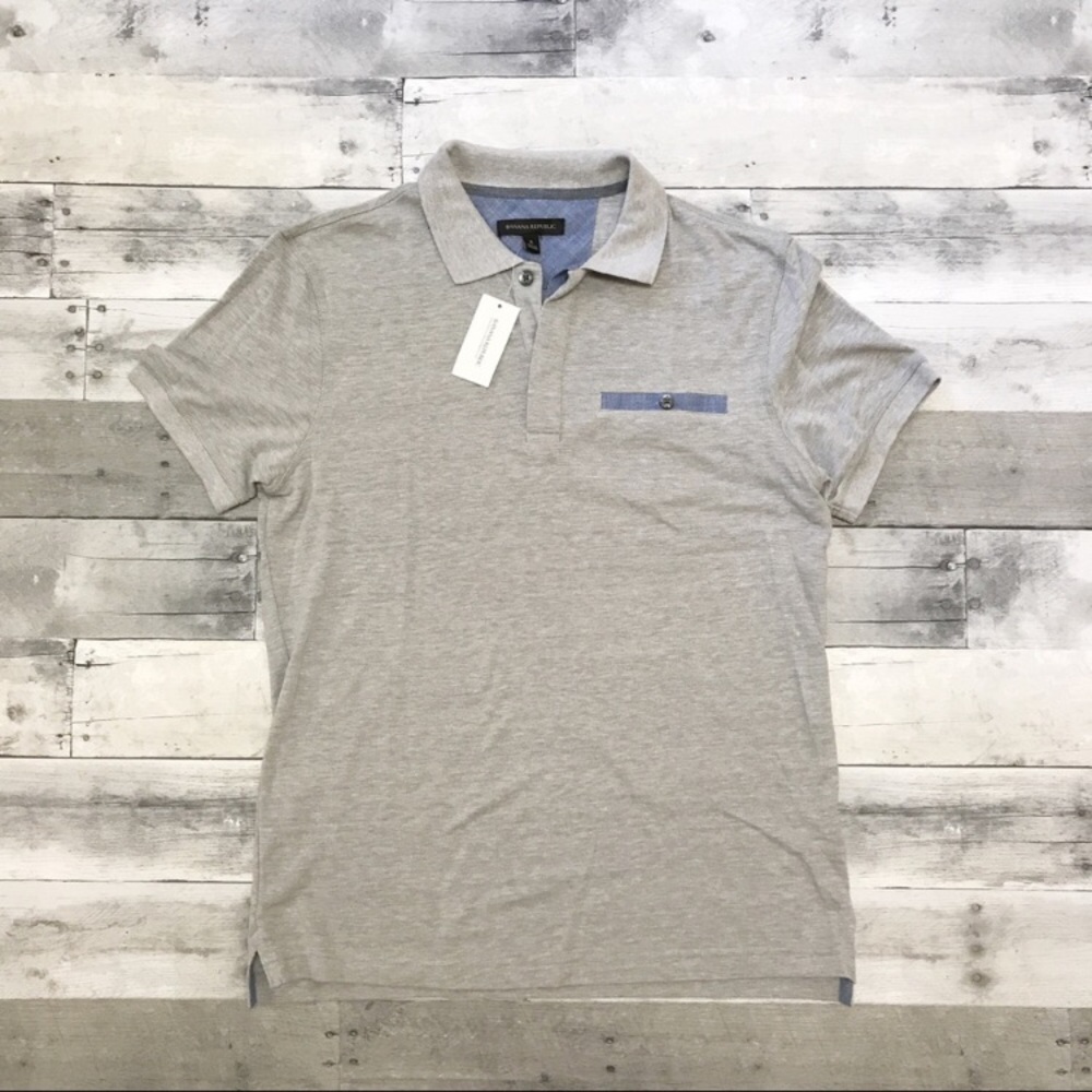 NWT Banana Republic Gray Polo Shirt