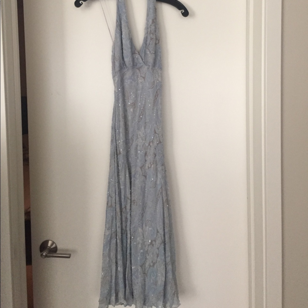 Carmen Marc Valvo Sequin Halter Dress