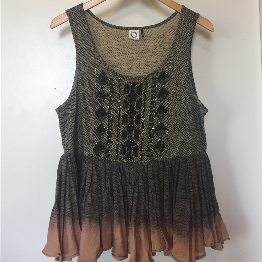 Anthropologie Akemi + Kin Beaded Swing Peplum