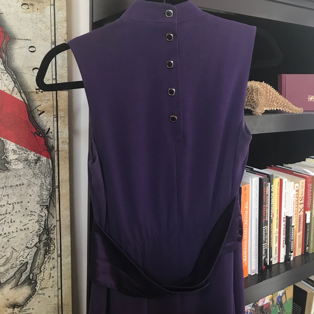 Trina Turk silk belted purple dress 0