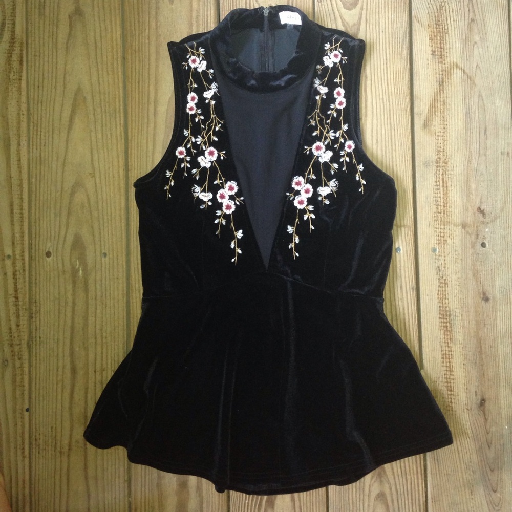 Velvet Peplum top