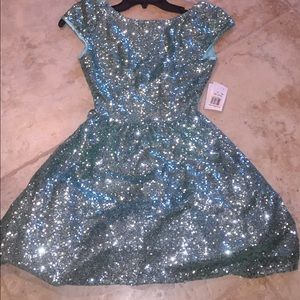 NWT B Darlin Turquoise Sequin Dress