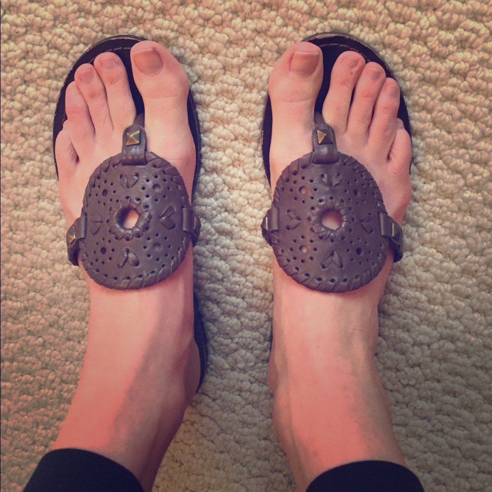 Jack Rogers brown leather sandal