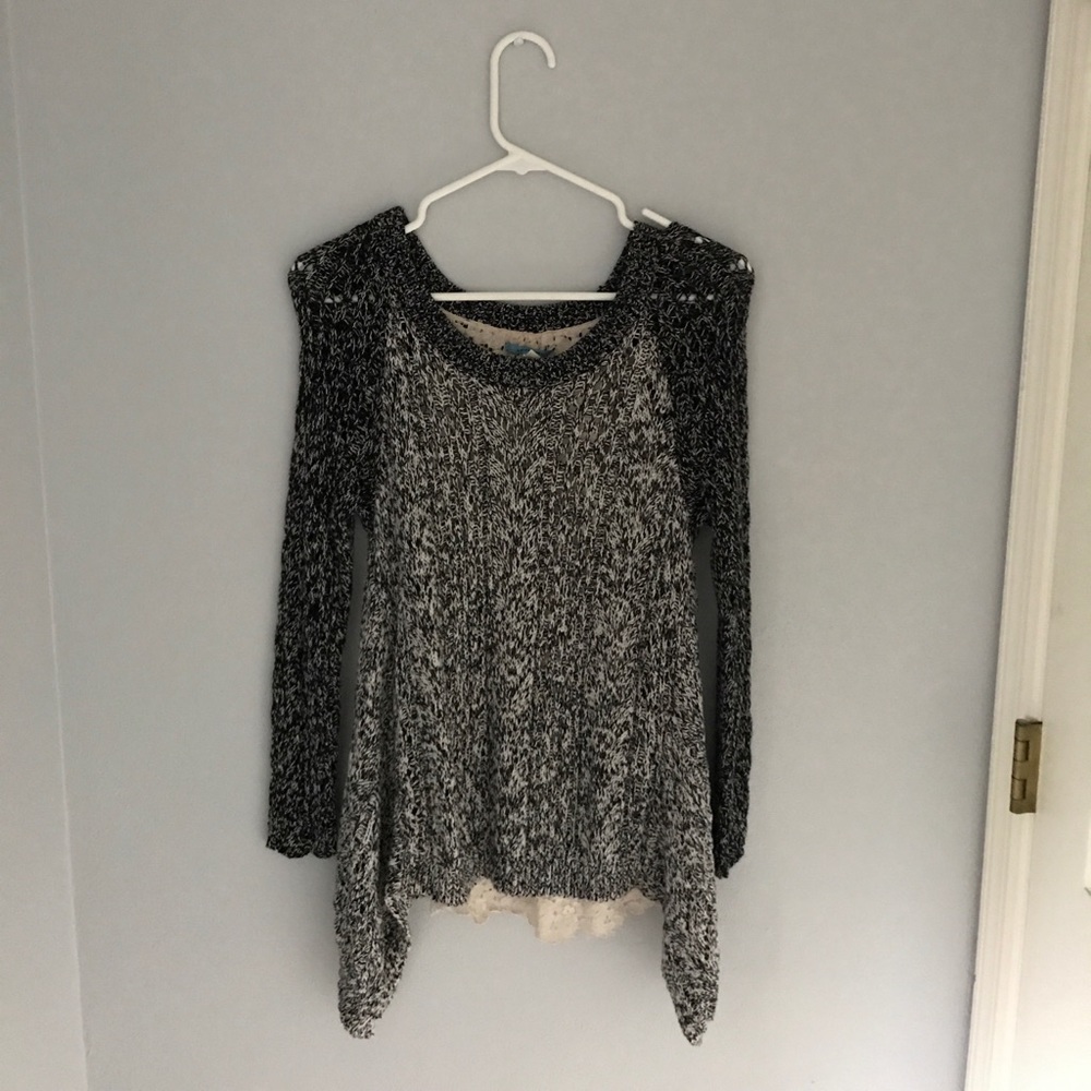 Black and white Anthropologie sweater