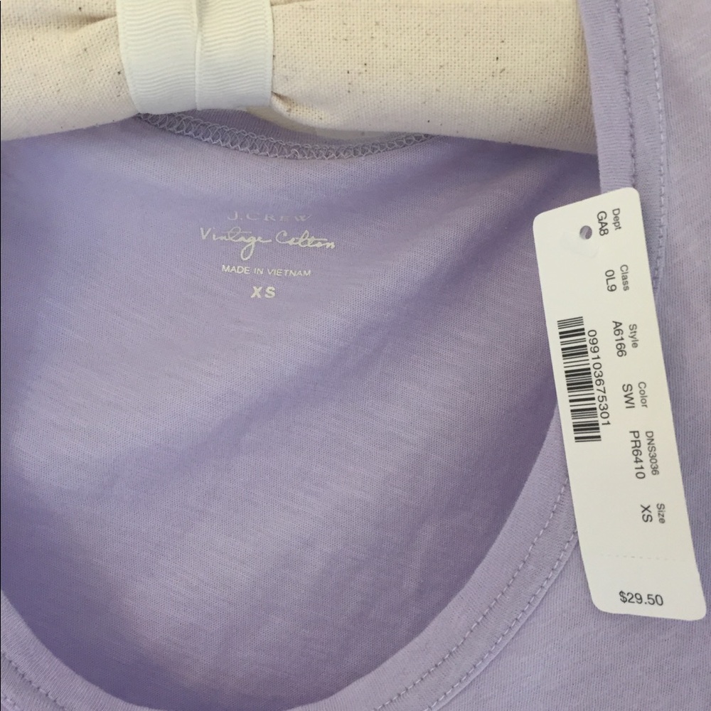 Lavender vintage J Crew tee t shirt size XS NWT