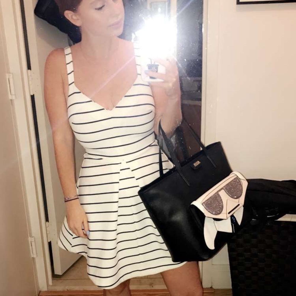Blue White Stripe Likely Dress