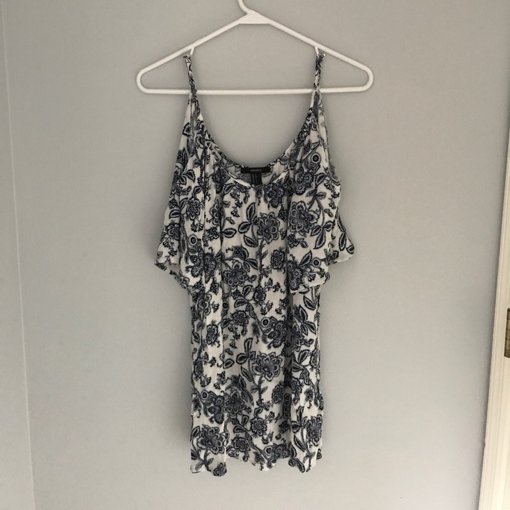 Blue and white floral dress