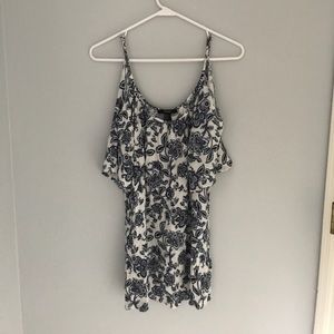 Blue and white floral dress