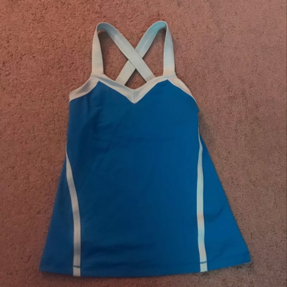 Blue Lululemon Crossback Tank