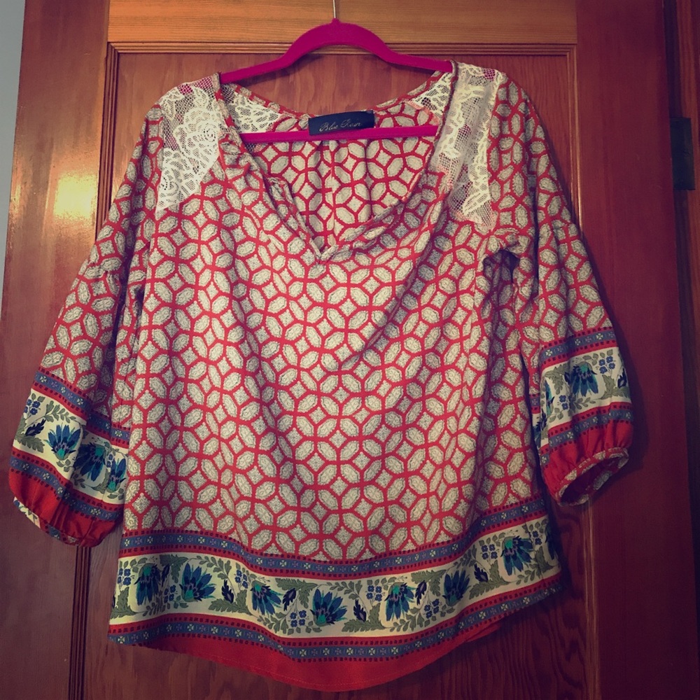 Boho patterned blouse from Francesca's Collections