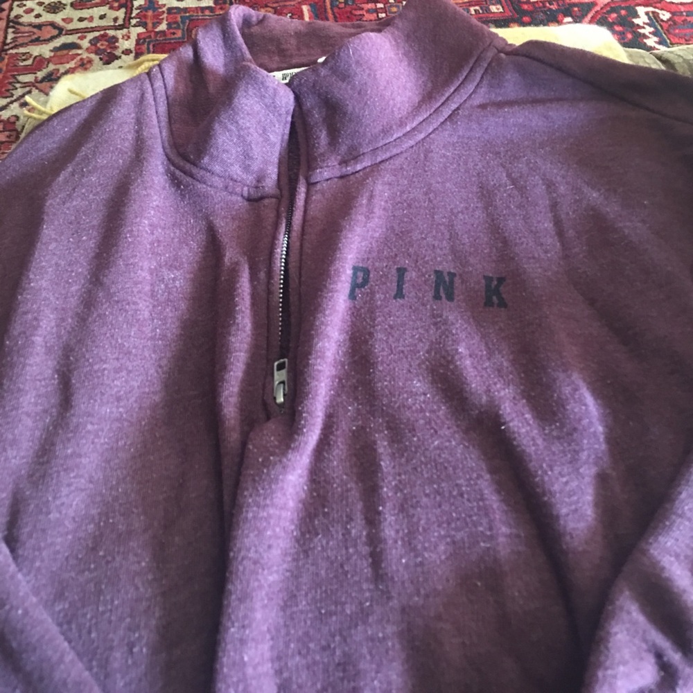 Pink 1/4 zip pullover size large