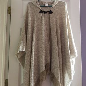 knit poncho with hood