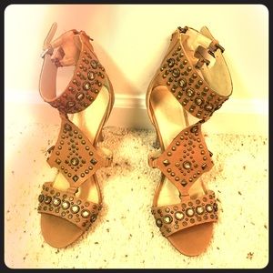 Aldo high hills leather sandals. US 9 EU 40