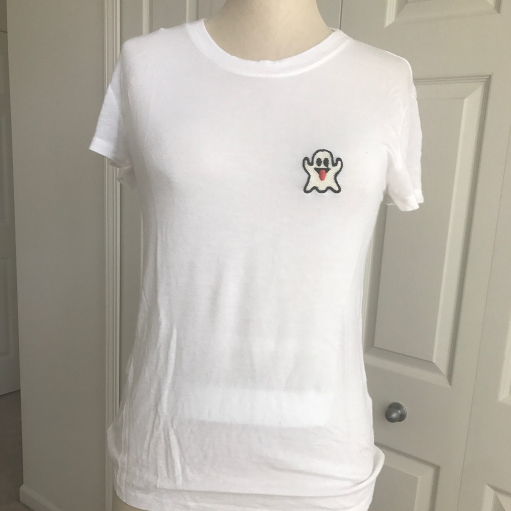 Brandy Melville Embroidered Ghost T-Shirt