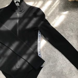 Forever 21 Black Long-Sleeve Zip Bodysuit size M