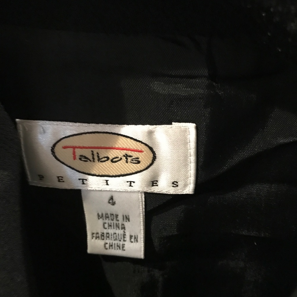 Talbots black blazer Sz 4 - Picture 3 of 3