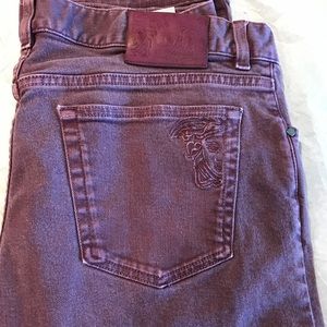Mens Purple Versace Denim Jeans